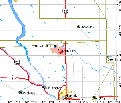 Minot AFB, ND map