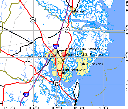 Country Club Estates, GA map