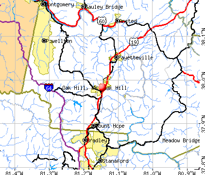 Oak Hill, WV map