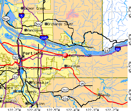 Fairview, OR map