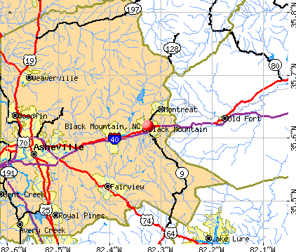 Black Mountain, NC map