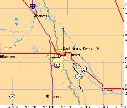 East Grand Forks, MN map