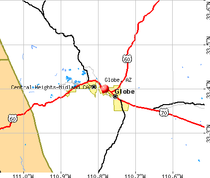 Globe, AZ map