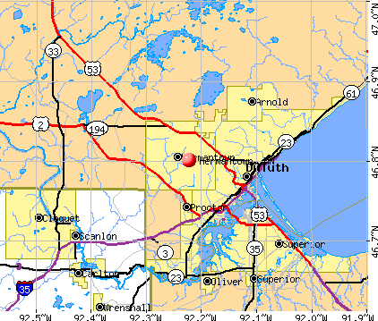 Hermantown, MN map
