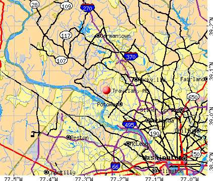 Travilah, MD map