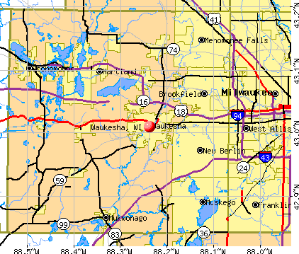 Waukesha, WI map