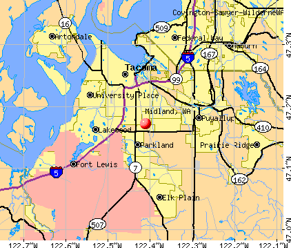 Midland, WA map