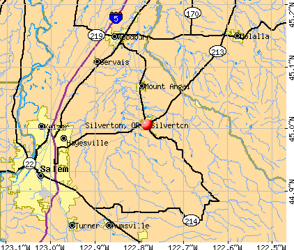 Silverton, OR map