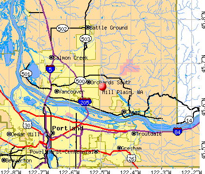 Mill Plain, WA map