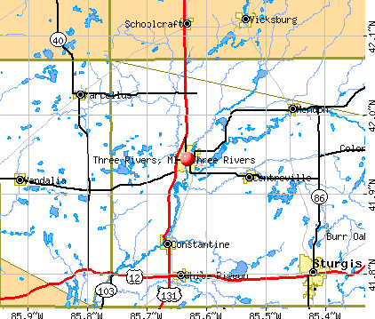 Three Rivers, MI map