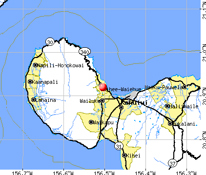 Waihee-Waiehu, HI map
