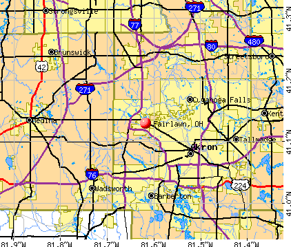 Fairlawn, OH map