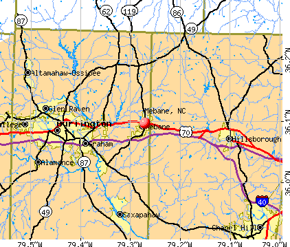 Mebane, NC map