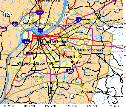 Buechel, KY map