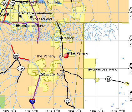 The Pinery, CO map