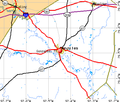Gonzales, TX map