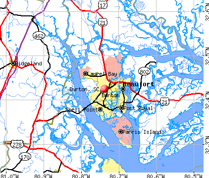 Burton, SC map