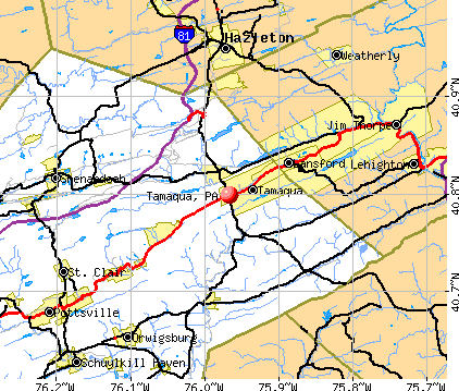 Tamaqua, PA map