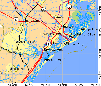 Linwood, NJ map