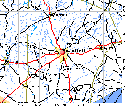 Russellville, KY map