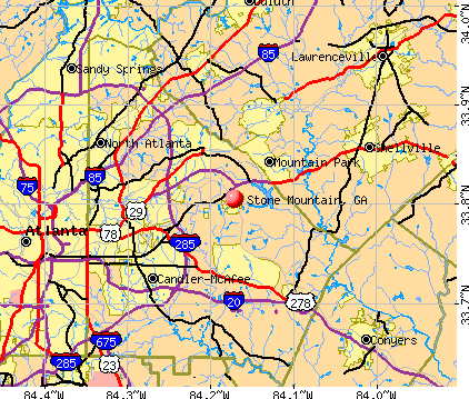 Stone Mountain Georgia Map Stone Mountain, Georgia (Ga 30083) Profile: Population, Maps, Real Estate,  Averages, Homes, Statistics, Relocation, Travel, Jobs, Hospitals, Schools,  Crime, Moving, Houses, News, Sex Offenders