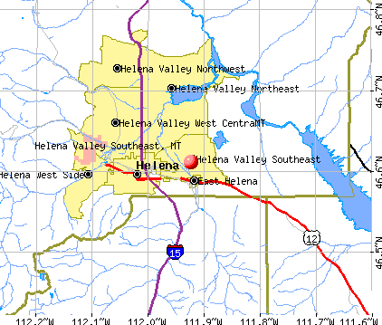 Helena Valley Southeast, MT map