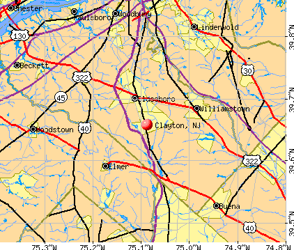 Clayton, NJ map