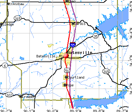 Batesville, MS map