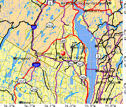 Hillcrest, NY map