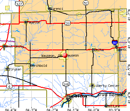 Wauseon, OH map
