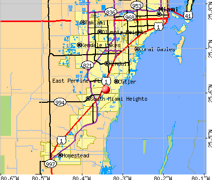 East Perrine, FL map