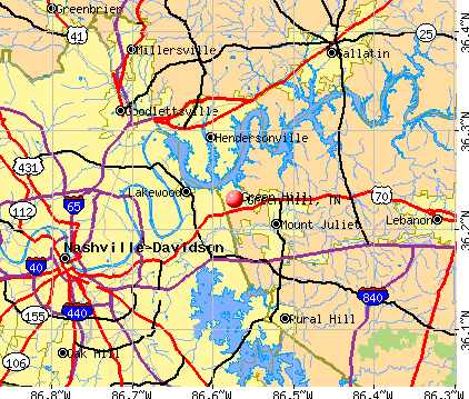 Green Hill, TN map