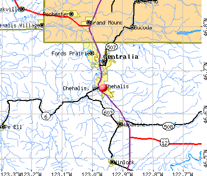 Chehalis, WA map