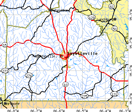 Fayetteville, TN map
