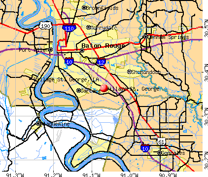 Village St. George, LA map