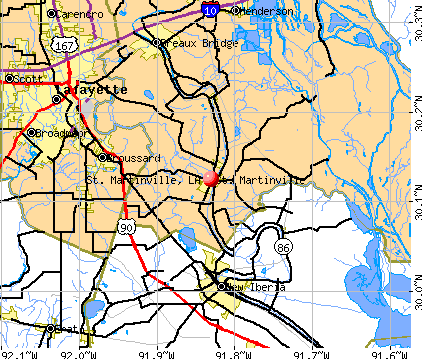 St. Martinville, LA map