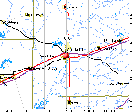 Vandalia, IL map