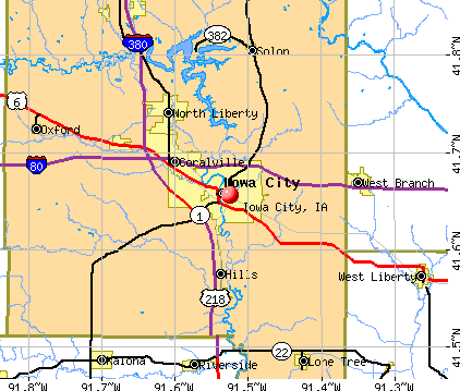Iowa City, IA map