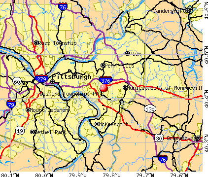 Wilkins Township, PA map