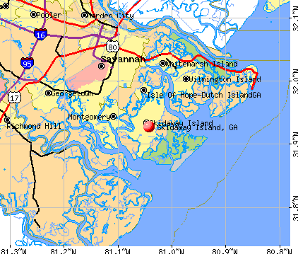 Skidaway Island, GA map