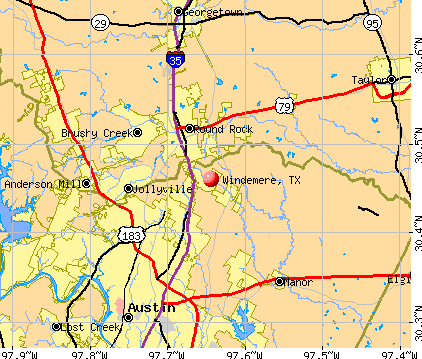 Windemere, TX map