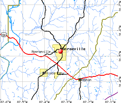 Monroeville, AL map