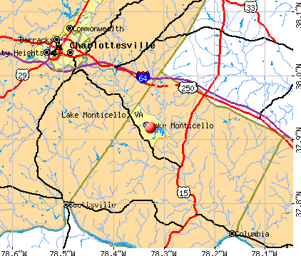 Lake Monticello, VA map
