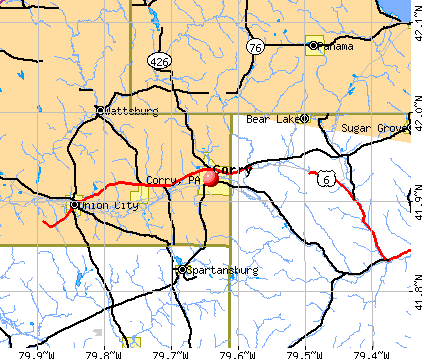 Corry, PA map