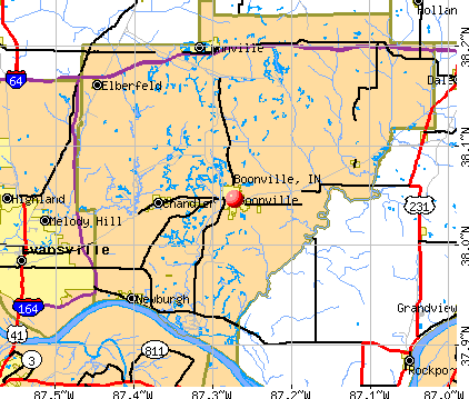 Boonville, IN map