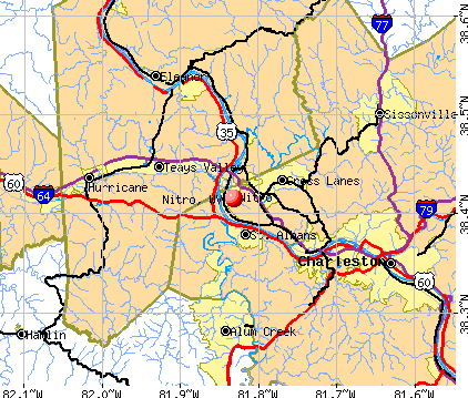 Nitro, WV map
