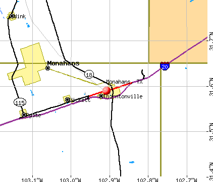Monahans, TX map