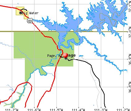 Page, AZ map