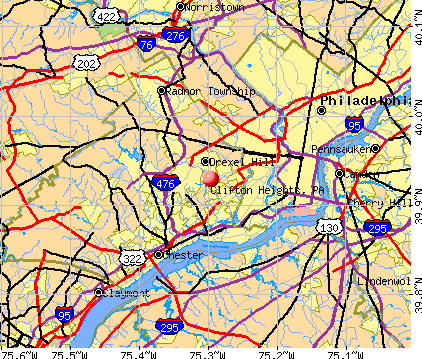 Clifton Heights, PA map