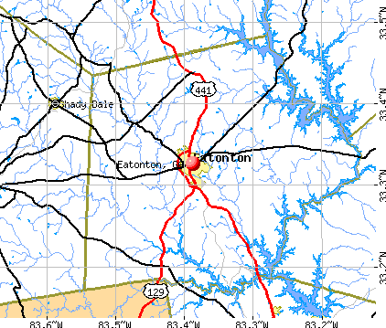 Eatonton, GA map